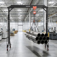 VEVOR Adjustable Gantry Crane 4400 lbs 99.6″-146.9″ with Manual Trolley Hoist