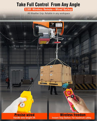 2-in-1 Electric Hoist with Remote, 440lbs Capacity, 65.6ft Lift Height