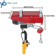 440lbs / 200kg Mini Electric Hoist 110v 6.6ft/2m Wired Remote Control
