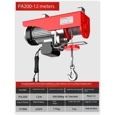 Steel Wire Rope Mini Electric Hoist 220V Small Crane Household Lifting Machine