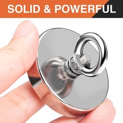 MIKEDE Fishing Magnets, 270Lbs Pulling Force 1.89″(48mm)-270lbs, Silver