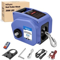 Nilight Boat Trailer Winch 3500 lbs Portable Electric Boat Winches 12 V DC Ma…