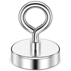 Neodymium Fishing Magnet, 150 lbs Pulling Force, Strong 1.42 inches, Silver