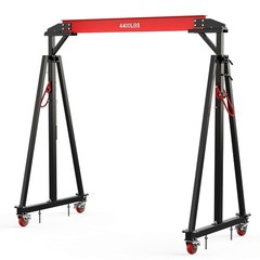 Adjustable Gantry Crane 2 Ton (4400 LBS), 12 Locking Positions (97″ to 141″) wit