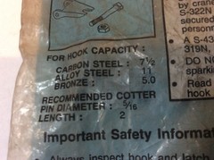 Crosby Latch Kit S-4320 for 319N 320N + Hook 5/16 Pin