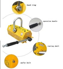 Steel Magnetic Lifter 4400lb Metal Magnetic Crane Hoist Permanent Magnet Lifter