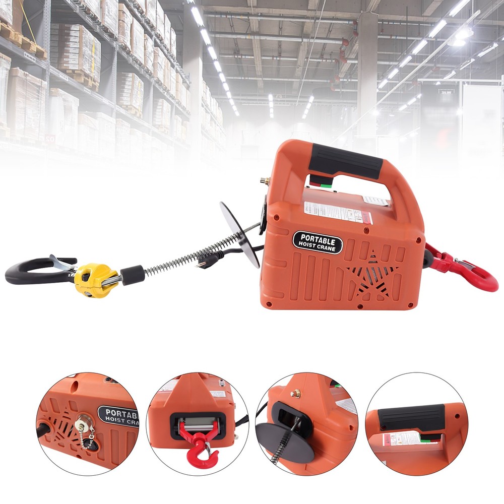 1100lb/500kg 110V Electric wireless Hoist Winch Hoist Crane Lift Remote Control