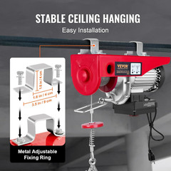 Wireless Electric Hoist 440Lbs, 40Ft Lift, Pure Copper Motor for Garage Use