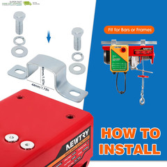 NEWTRY 1320Lb Electric Hoist Lift, Wireless & Cable Remote Control Overhead Elec