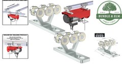 6 Wheel Hoist Trolley for Electric Hoist with Rollers and Strut Channel Fit