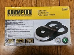 Champion C11003 Snatch Block 15,000 lb Winch Pulley — Doubles Pulling Force- NIB
