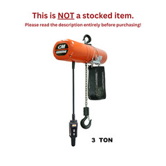 CMCO LODESTAR ELECTRIC CHAIN HOIST – 3 TON CAPACITY, SINGLE SPEED 5 FPM