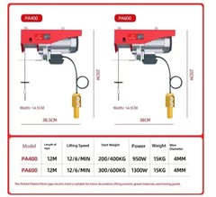 Mini Electric Hoist 220V Household Small Crane 1T/0.5 Ton Winch Pulley