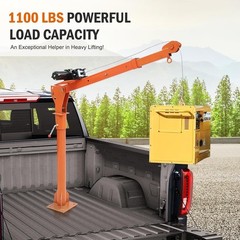 1100 Lbs Truck Hoist Crane Folding Truck Mounted W/Electric Winch 3500Lbs Pickup