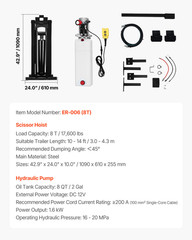 Hydraulic Scissor Hoist Kit 8 T Hydraulic Dump Lift Kit for Dump Trailers Trucks