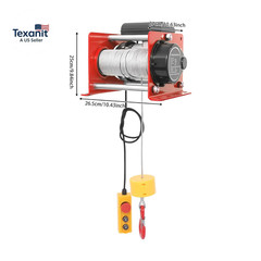 880Lbs Electric Hoist Winch, 110V 1KW Hoist Winch with 98Ft Steel Wire & Wired R