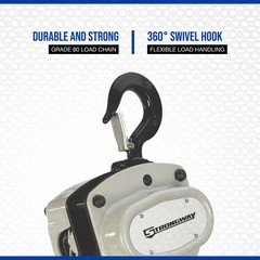 Strongway Manual Chain Hoist, 1100-Lb. Capacity, 20ft. Max. Lift