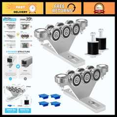 6+2 Wheel Hoist Trolley Kit with Roller Limit, Anti-Lock & Anti-Fall, Fits 1-5/8