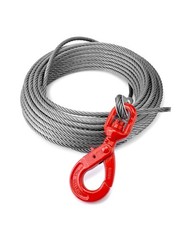 QWORK 3/8″ x 100′ Steel Core Winch Cable with Hook – 4050 lbs WLL for Tow