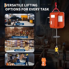 3-in-1 Electric Winch 1100 lbs Capacity, 1500W 120V Power, 25ft Lift Hoist