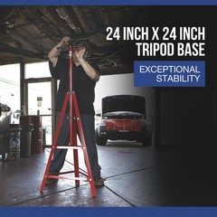 Strongway Tripod Hoist Jack Stand, 2-Ton Capacity, 48.75in.–80.5in. Lift Range,