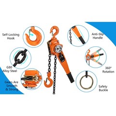 0.5T Lever Block Steel Chain Hoist Manual Ratchet 1100lbs 10FT G80 Chain Lifter
