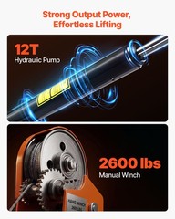 VEVOR Truck Crane 2000 lbs Manual Pickup Hitch with Hand Winch Hydraulic Jack