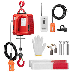 110V 3-In-1 Electric Hoist, 1540Lbs Capacity, 40Ft Lift, Overload Protected