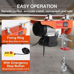 440 Lbs Electric Hoist 480W 110V Portable Electric Steel Wire Winch 13ft Lift