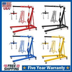 2 Ton Engine Hoist, Folding Hydraulic Cherry Picker Shop Crane Engine Hoist Lift