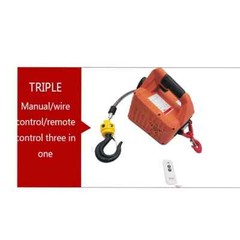500KG Load Portable Electric Winch Traction Hoist Manual/Remote Control