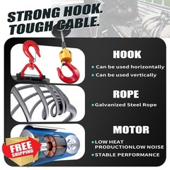 TOYO 1100LBS Electric Hoist Winch Black
