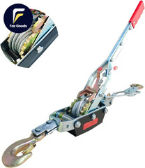 Come along Winch 000 Lbs/5T Pulling Capacity 2Ft Steel Cable 3 Hooks Dual Gear