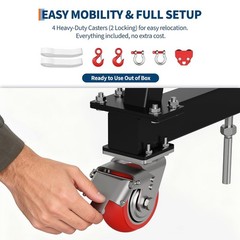 Adjustable Gantry Crane 1 Ton 2 Ton Portable Shop Hoist w/ Locking Casters
