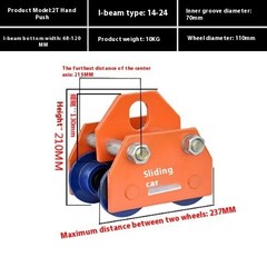 Manual Trolley 0.5/1/2/3/t Ton I-Beam Pulley Block Lifting Pulley Hand-Operated