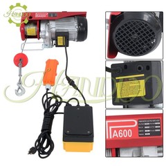 Mini Electric Hoist 1320lbs 14ft Wired Remote + 328ft Wireless Remote Control