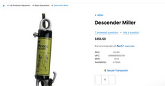 MILLER Emergency/Slow or Fast Descender Model # 8113