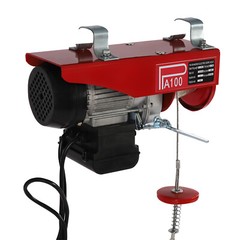 480W Electric Hoist Winch Lifting Crane 220lbs Red W/ Wired Remote Control