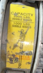 Lug-All Hoist Lincoln Precision Model 2 1000lb Single Rig 2000 Lb Double Rig. #2