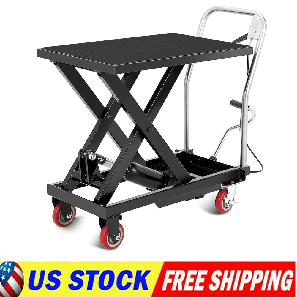 28.5″ Hydraulic Lift Table Cart 500Lbs Single Scissor Lift Table w/Anti-Slip Pad