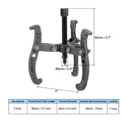 3 Inch 3-Jaw Gear Puller, Extractor Removal Tool for Pulleys and Bearings