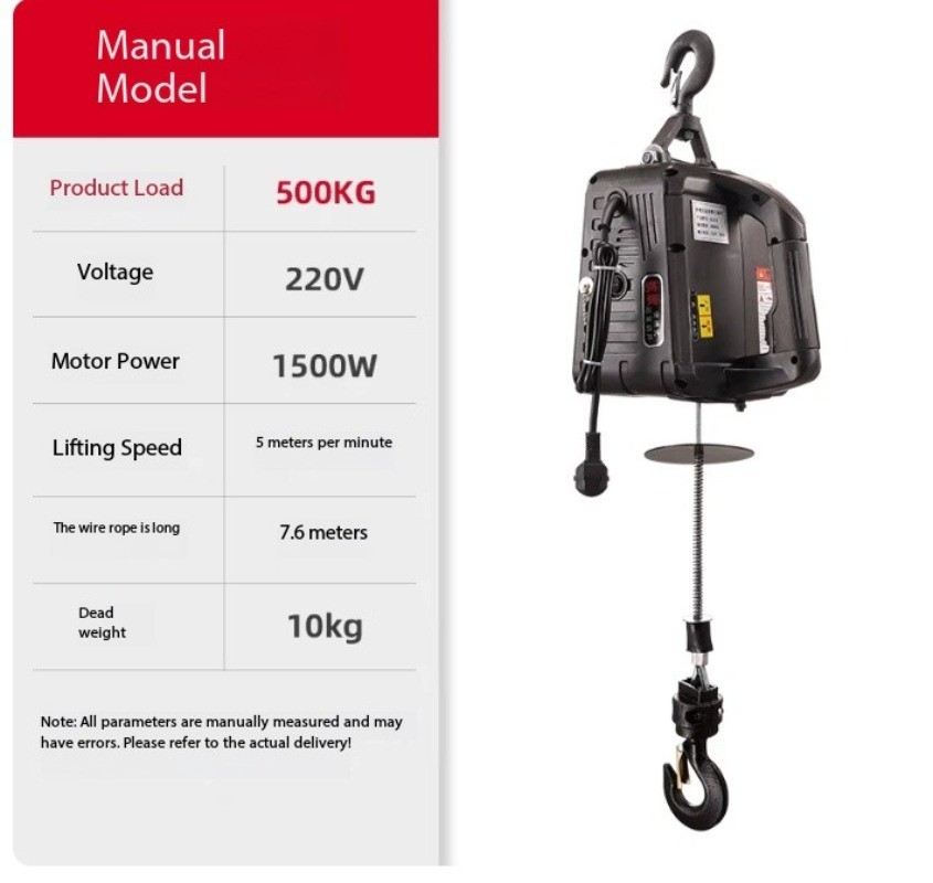 Portable Electric Hoist 220v Small Crane Lifting Electromechanical Hoist