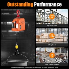 3 in 1 Electric Hoist Winch – 2200LBS 38FT 110V Manual, Wired and Wireless Remot