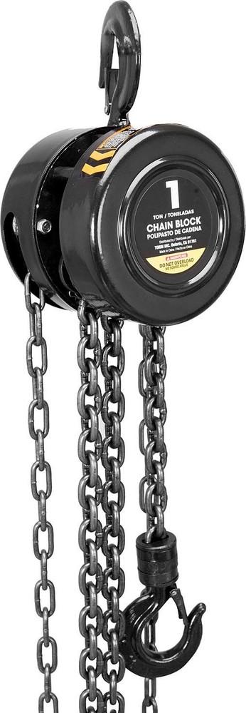 Torin ATR9010B Manual Hand Lift Steel Chain Block 1 Ton (2,000 lb), Black