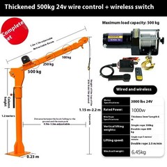 Vehicle-Mounted Crane 12V/24V Compact Hoist Home Use Small Lifting Hoist