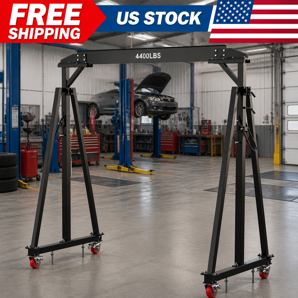Adjustable Gantry 2 Ton 4400 LBS, 12 Positions i Beam Hoist for Warehouse Crane