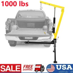 Hydraulic Pickup Truck Crane Hoist Crane 12V 1000 lbs 360° Swivel Hoist Lift