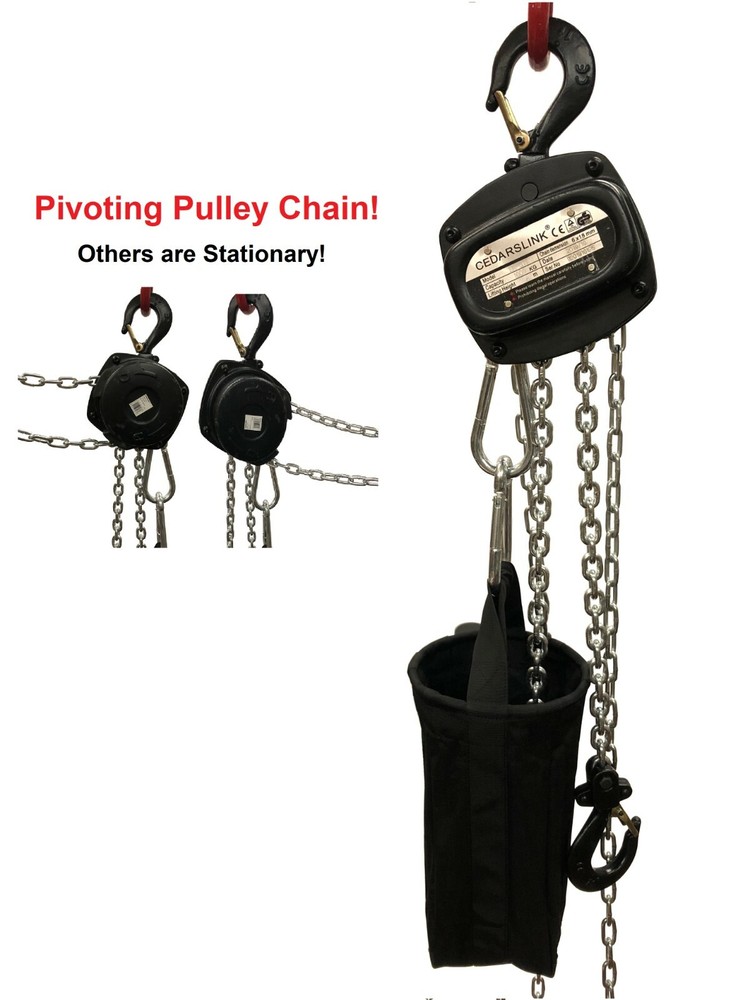 1 Ton Pivoting Hand Chain Block Manual Hand Hoist 26′ Lift DJ Trussing Truss