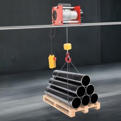 881LBS Electric Hoist Winch Tool Sets With Wired Control & Long Steel Wire Rope