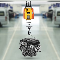 1300W Electric Hoist 500lbs Portable Winch Crane Lift 95ft Lifting Wired Control